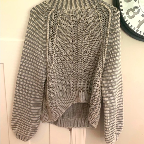 Free people Grey ribbed turtleneck sweater - Picture 2 of 6